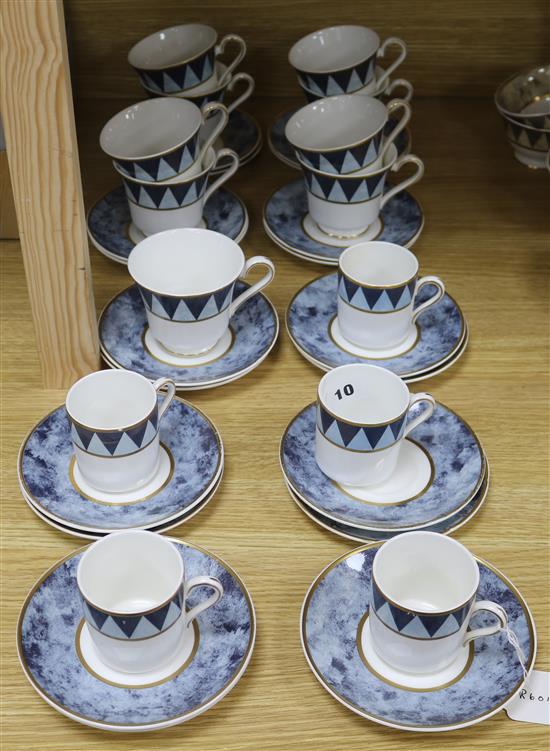 David Linley for Mappin & Webb. A blue part tea set Venetian